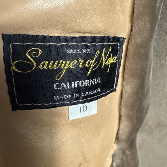 Sawyer of Napa Shearling Suede Coat Size Medium Women's Western Retro Wool EUC - Picture 6 of 16